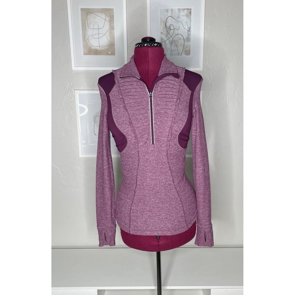 lululemon athletica Tops - Lululemon Pullover Women's 6 Run Your Heart Out Half Zip Heathered Plum